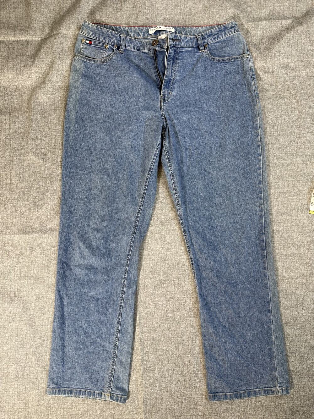 Tommy Hilfiger Jeans Womens 12 Med Wash Straight Leg Y2K Vintage 90s Flag Logo
